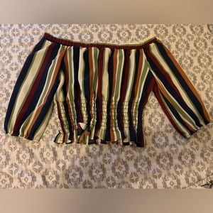 Multi color off shoulder top